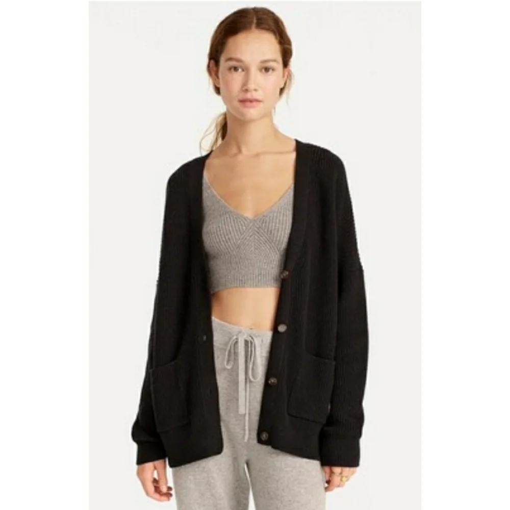 J.Crew V-neck cotton-cashmere cardigan sweater - Picture 2 of 11